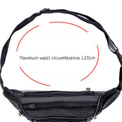 Men Leather Waist Bag Multi-pocket Belt Bag Adjustable Fanny Pack