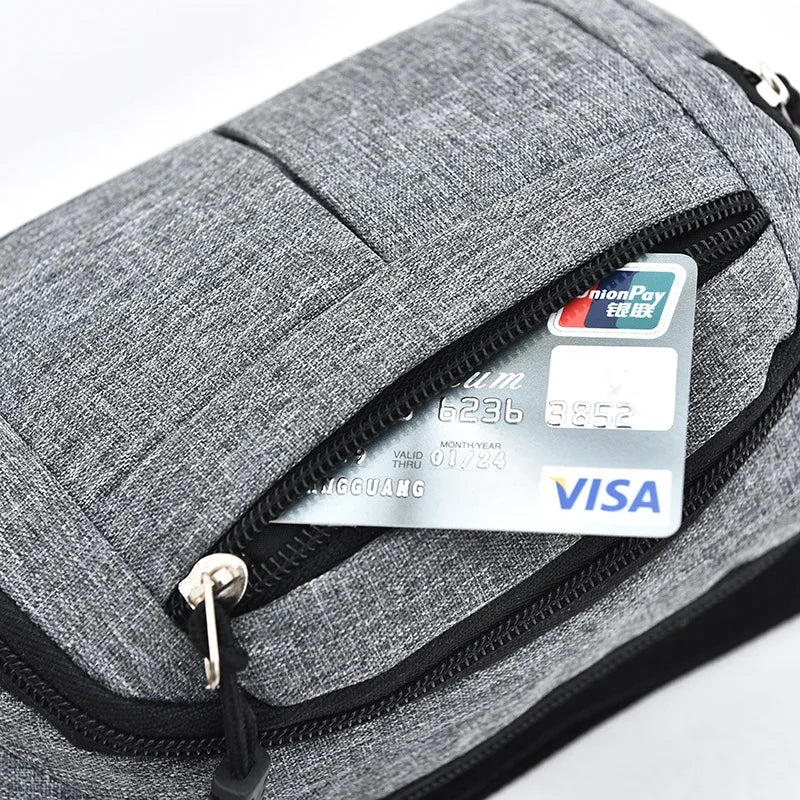 Men Women Waist Bag Casual Fanny Pack Purse Large Phone Belt Bag Pouch Canvas