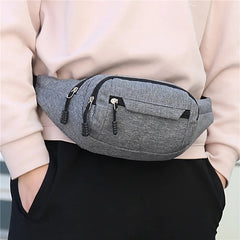 Men Women Waist Bag Casual Pack Purse Large Phone Belt Bag Pouch