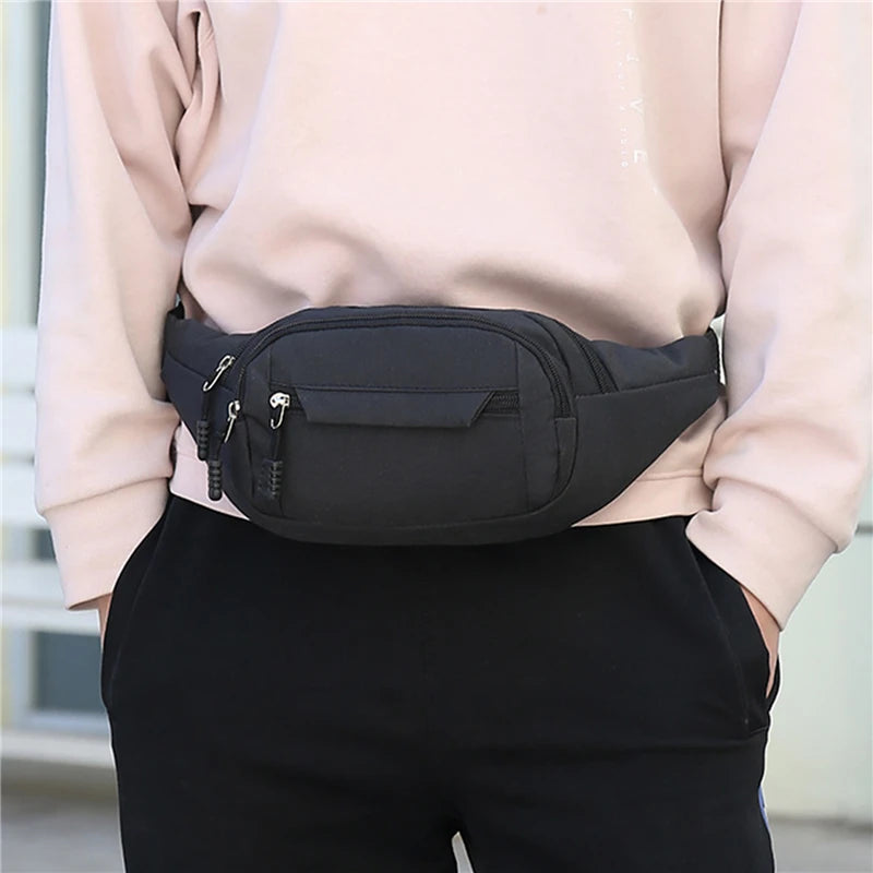 Men Women Waist Bag Casual Pack Purse Large Phone Belt Bag Pouch