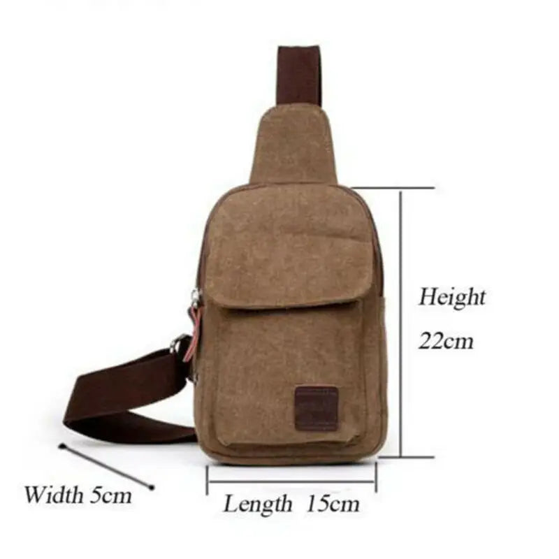 Men's Canvas Chest Sling Bag Cross Body Messenger Shoulder Bag