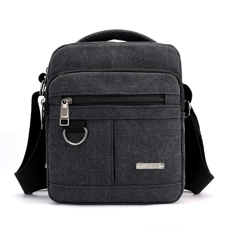 Men's Canvas Travel Bag Large Capacity Zipper Messenger Bag