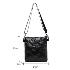 Quilted Cotton Messenger Bag Padded Shoulder Handbag