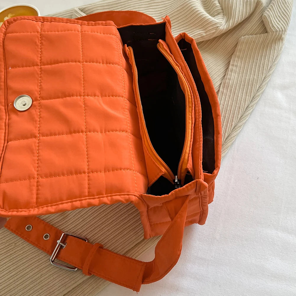 Embroidered Rhombus Messenger Bag Crossbody Tote