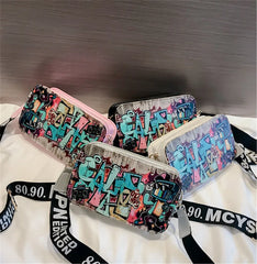 Graffiti Messenger Bag Small Square Shoulder Bag
