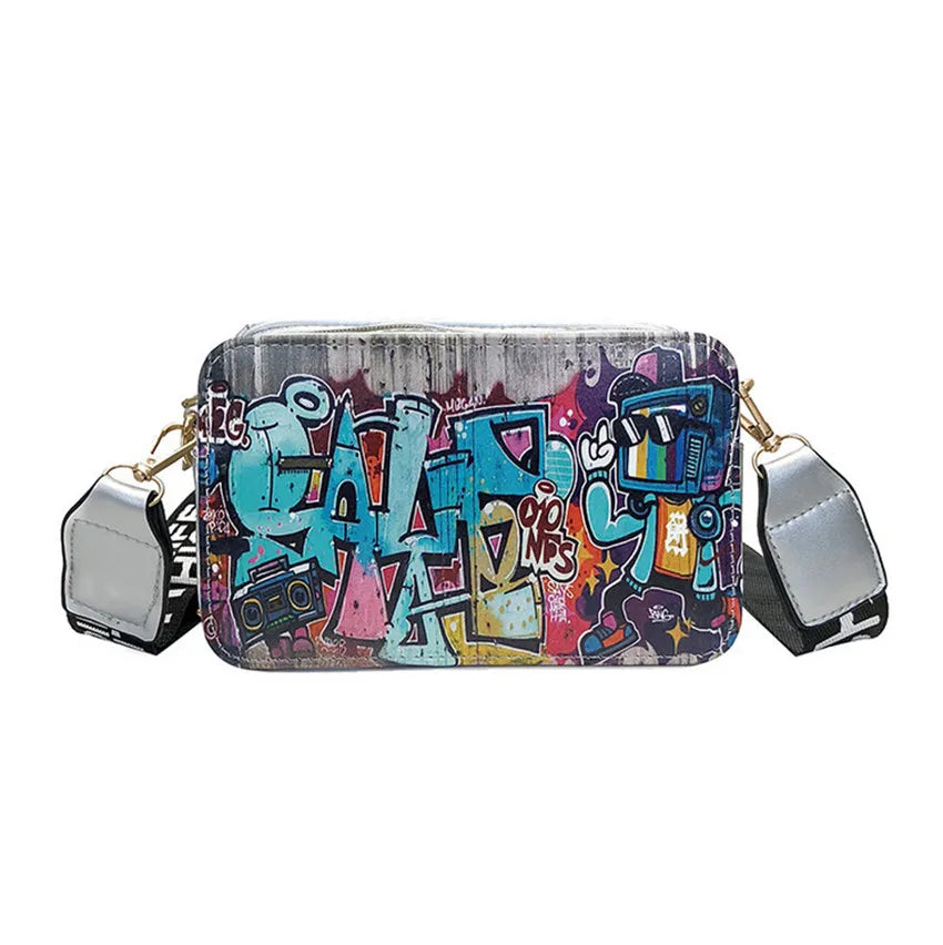 Graffiti Messenger Bag Small Square Shoulder Bag