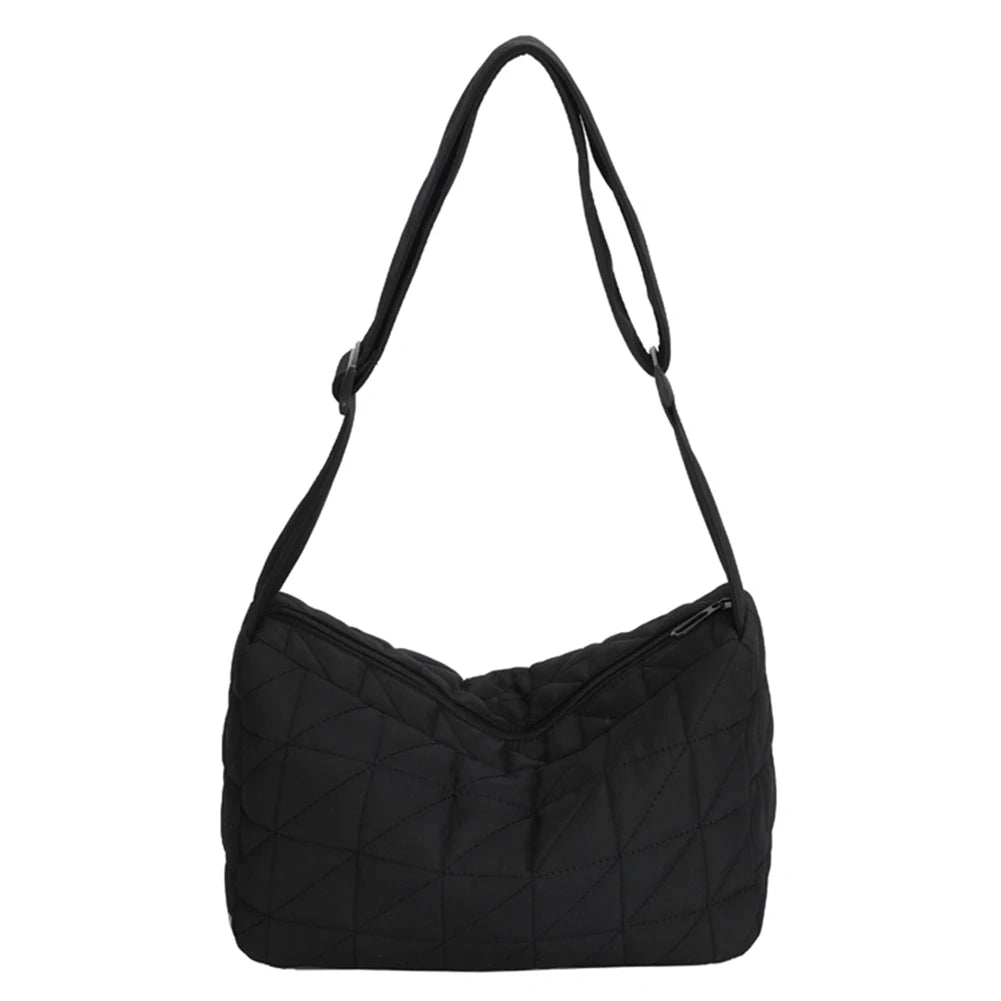 Quilted Messenger Bag Large Capacity Crossbody for Autumn And Winter
