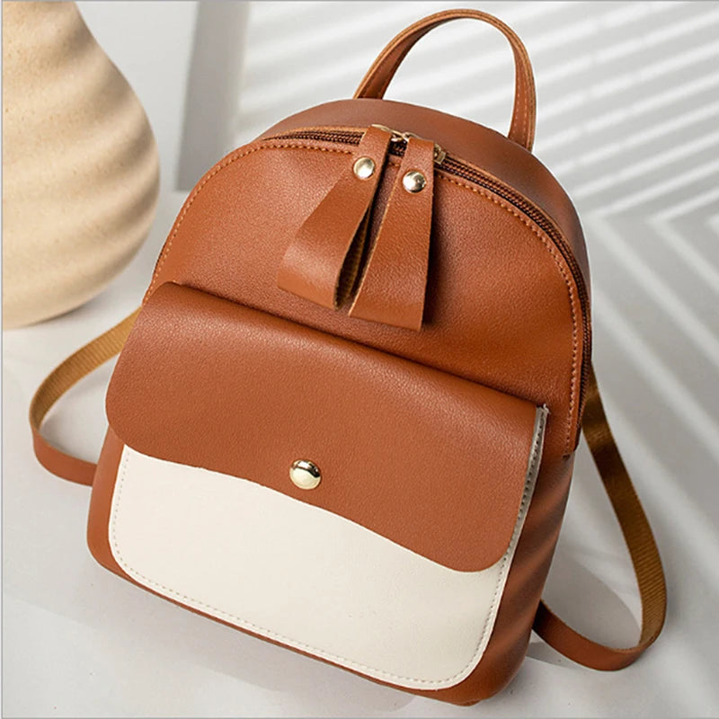 Mini Backpack Women PU Leather Shoulder Bag Teenage Girls