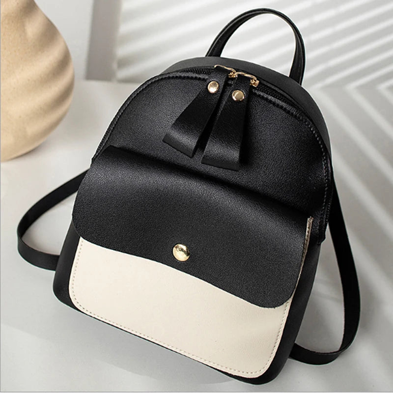 Mini Backpack Women PU Leather Shoulder Bag Teenage Girls