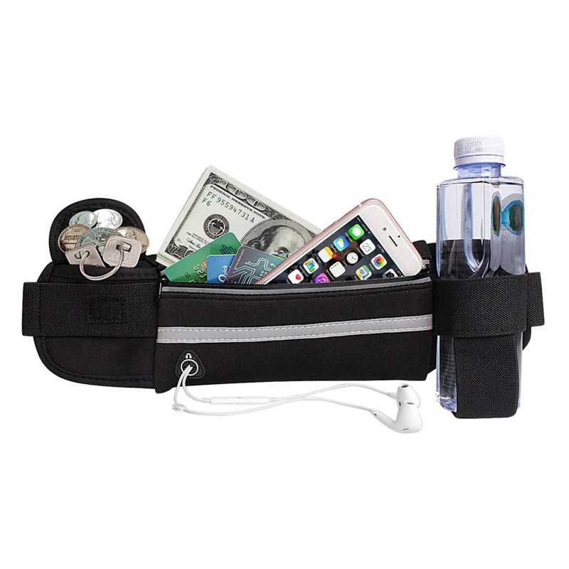 Mini Fanny Pack Women Men Waist Bag USB Pocket Travel Waterproof Belt Bag