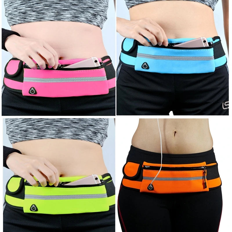 Mini Fanny Pack Women Men Waist Bag USB Pocket Travel Waterproof Belt Bag