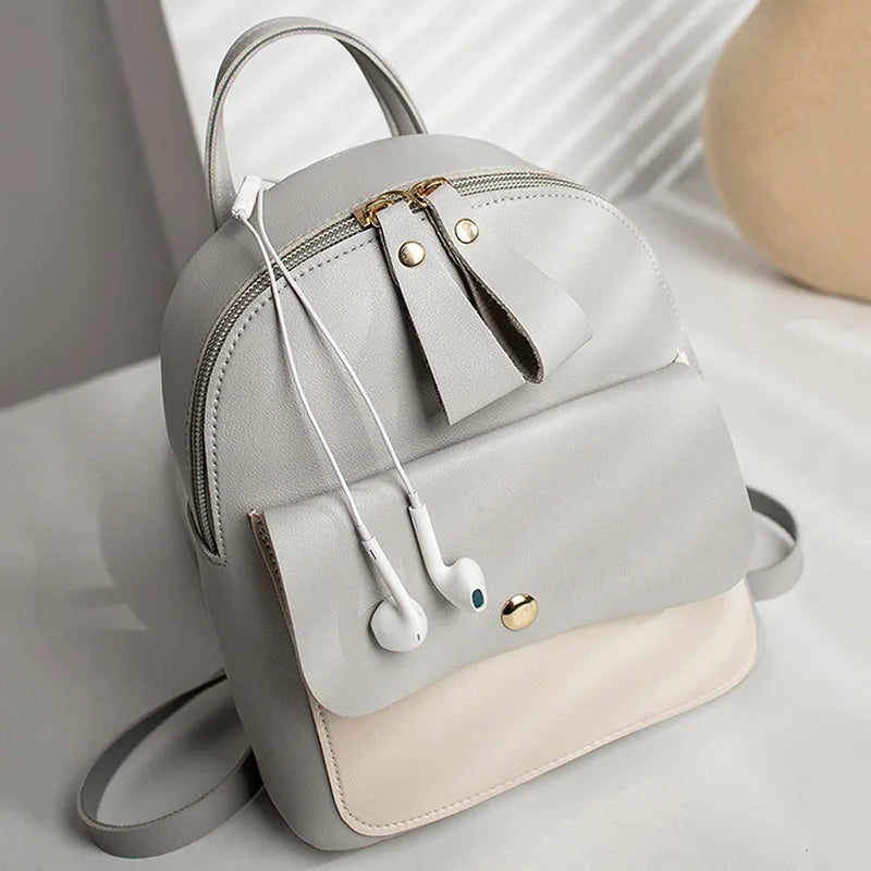 Mini Women Backpack Multi-Function Phone Pack Patchwork Girl Purse