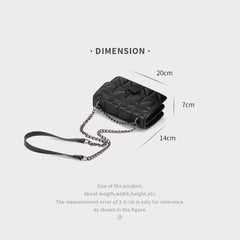 Mini Chain Crossbody Bag PU Solid Purses Hasp Messenger Bag