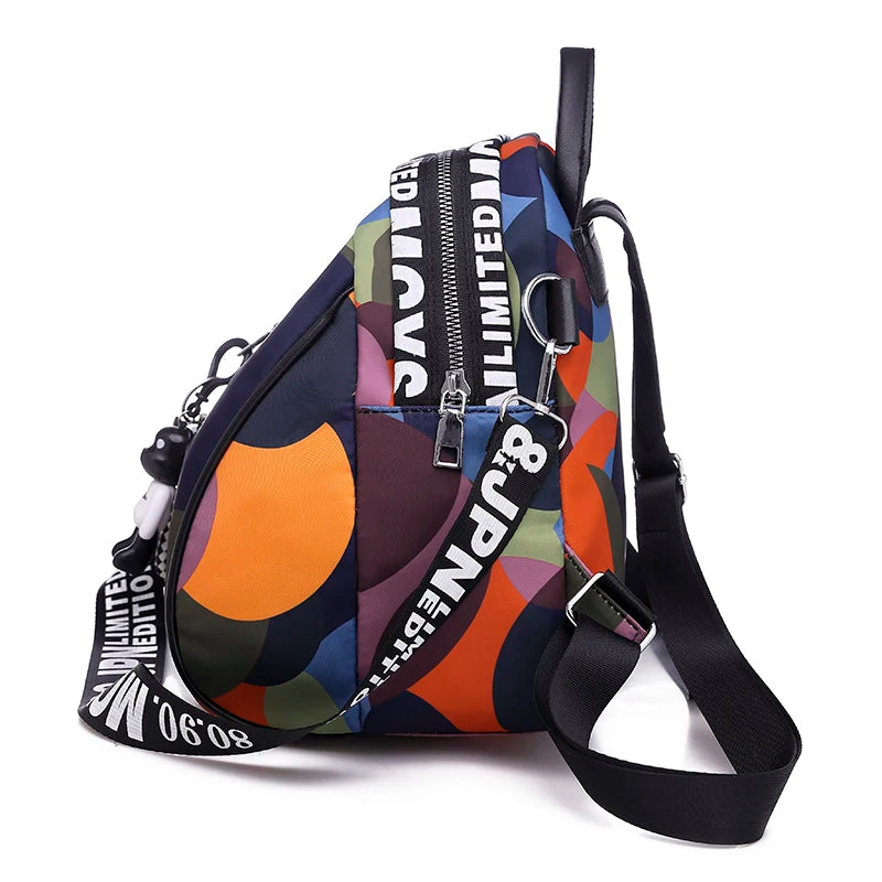Multicolor Backpack Women Oxford Cloth Shoulder Bag School Bags