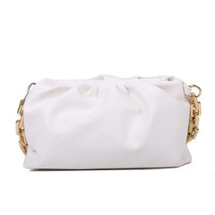 Leopard Chain Crossbody Bag Solid PU Shoulder Bag