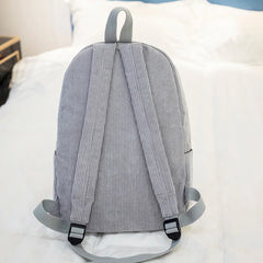 Preppy Style Corduroy Backpack for Teenage Girls