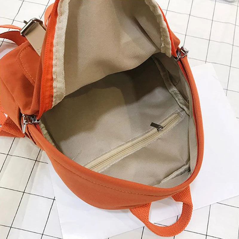 Women Backpack High Zipper Small Teenage School Bag