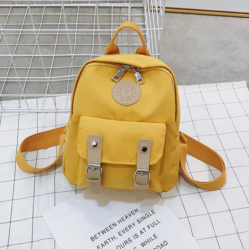 Women Backpack High Zipper Small Teenage School Bag
