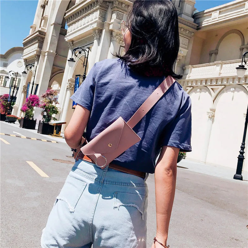 Women Envelope Waist Pack Belt Bag Phone Pouch Fanny Pack Bolosa Ring