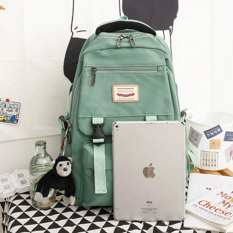 Women's Waterproof Nylon Backpack for School and Travel