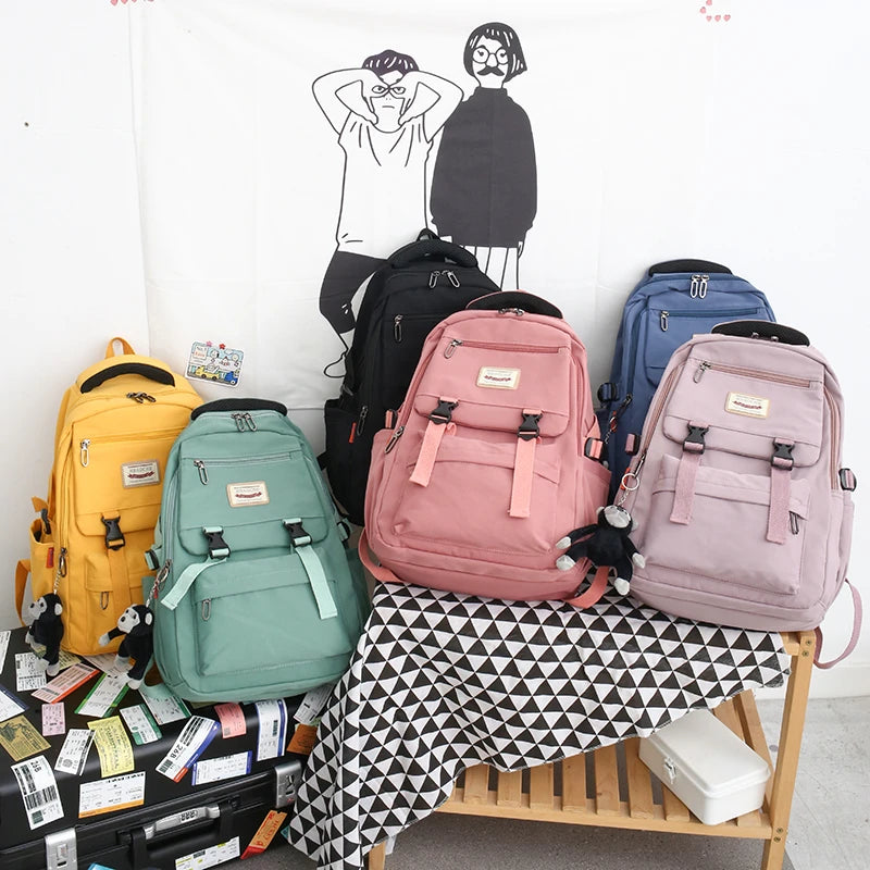 Women's Waterproof Nylon Backpack for School and Travel