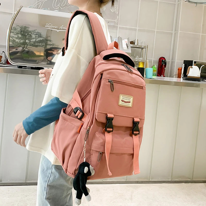 Women's Waterproof Nylon Backpack for School and Travel