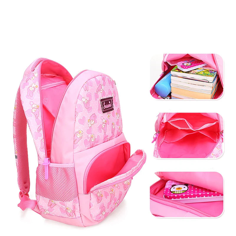 Nylon Schoolbags For Girl Princess Double Shoulder Bags Kids Primary