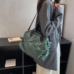 Winter Padded Shoulder Bag Quilted Tote Crossbody Handbag