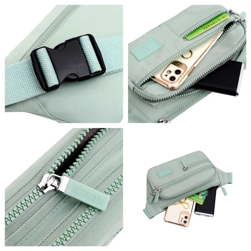 Women's Nylon Waist Fanny Pack Belt Bag Chest Handbag