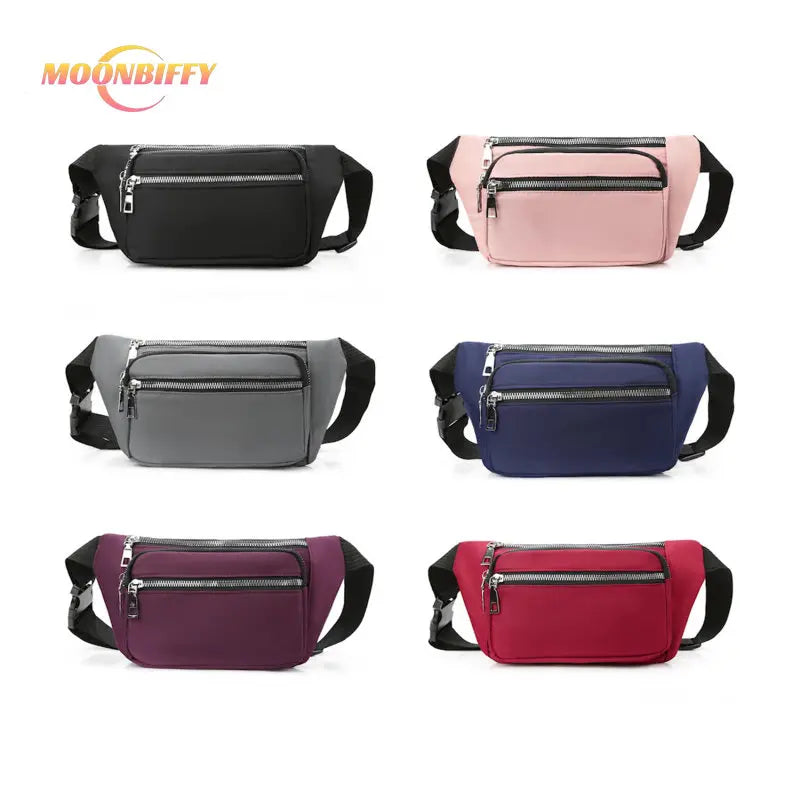 Women's Oxford Cloth Waist Bag Chest Bag Zipper