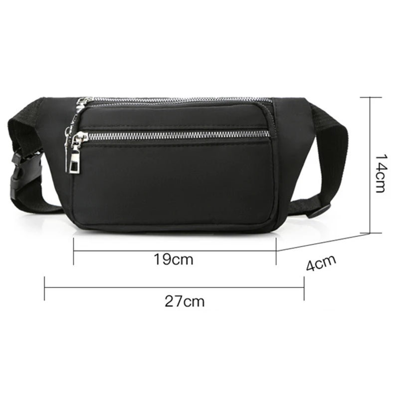 Women's Oxford Cloth Waist Bag Chest Bag Zipper