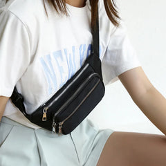 Oxford Cloth Waist Bag Zipper Chest Bag for Women