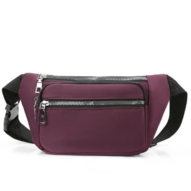 Women's Oxford Cloth Waist Bag Chest Bag Zipper