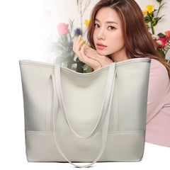 Oxford PU Leather Splicing Shoulder Shopping Bag Large Capacity