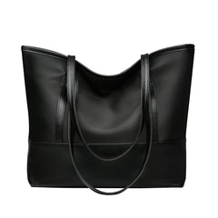 Oxford PU Leather Splicing Shoulder Shopping Bag Large Capacity