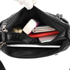 PU Leather Shoulder Bags Women Solid Handbags Totes Portable Large Capacity