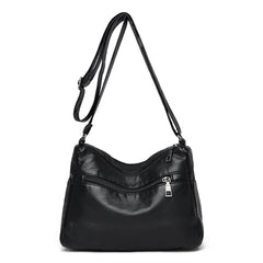 PU Leather Shoulder Bags Women Solid Handbags Totes Portable Large Capacity