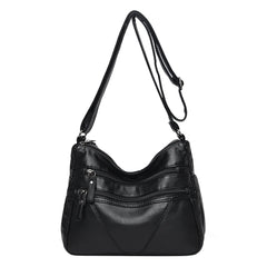 PU Leather Shoulder Bags Women Solid Handbags Totes Portable Large Capacity