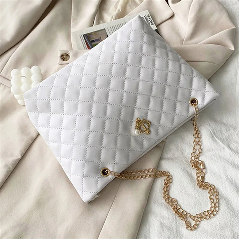 Rhombic Jacquard Chain Handbag Crossbody Bag