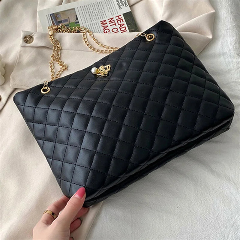Rhombic Jacquard Chain Handbag Crossbody Bag
