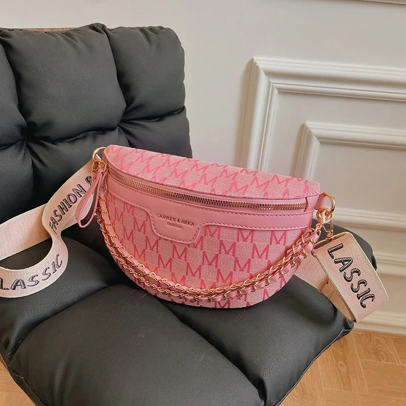 Small Waist Bag Women Chain Strap Fanny Pack Crossbody Bag