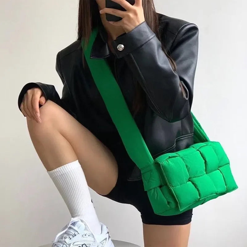Quilted Crossbody Bag for Women Winter Shoulder Purse Small Flap Bag