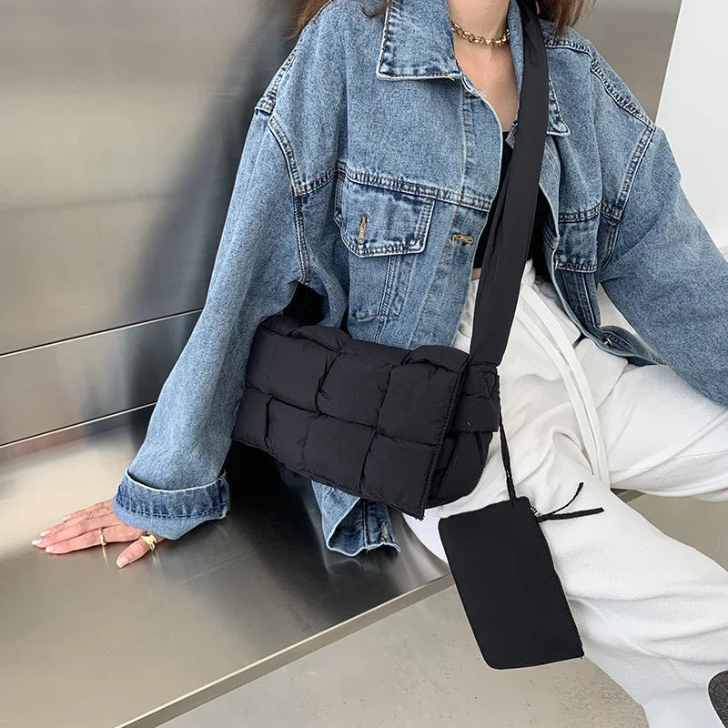 Tofu Pillow Bag Nylon Crossbody Casual Shoulder Purse Handbag