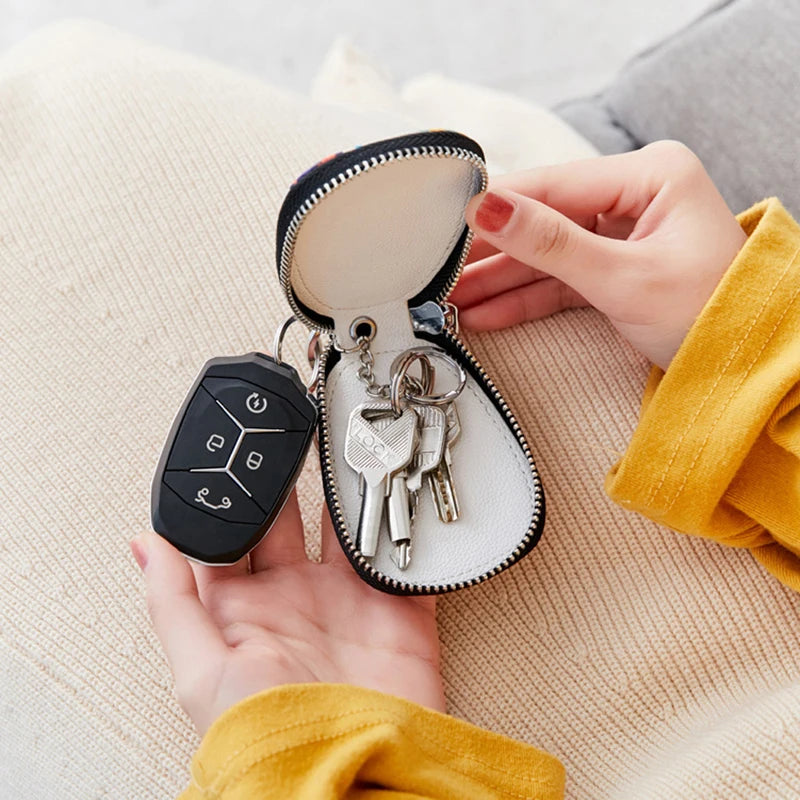 Small Leather Key Wallet Housekeepers Key Holder Case