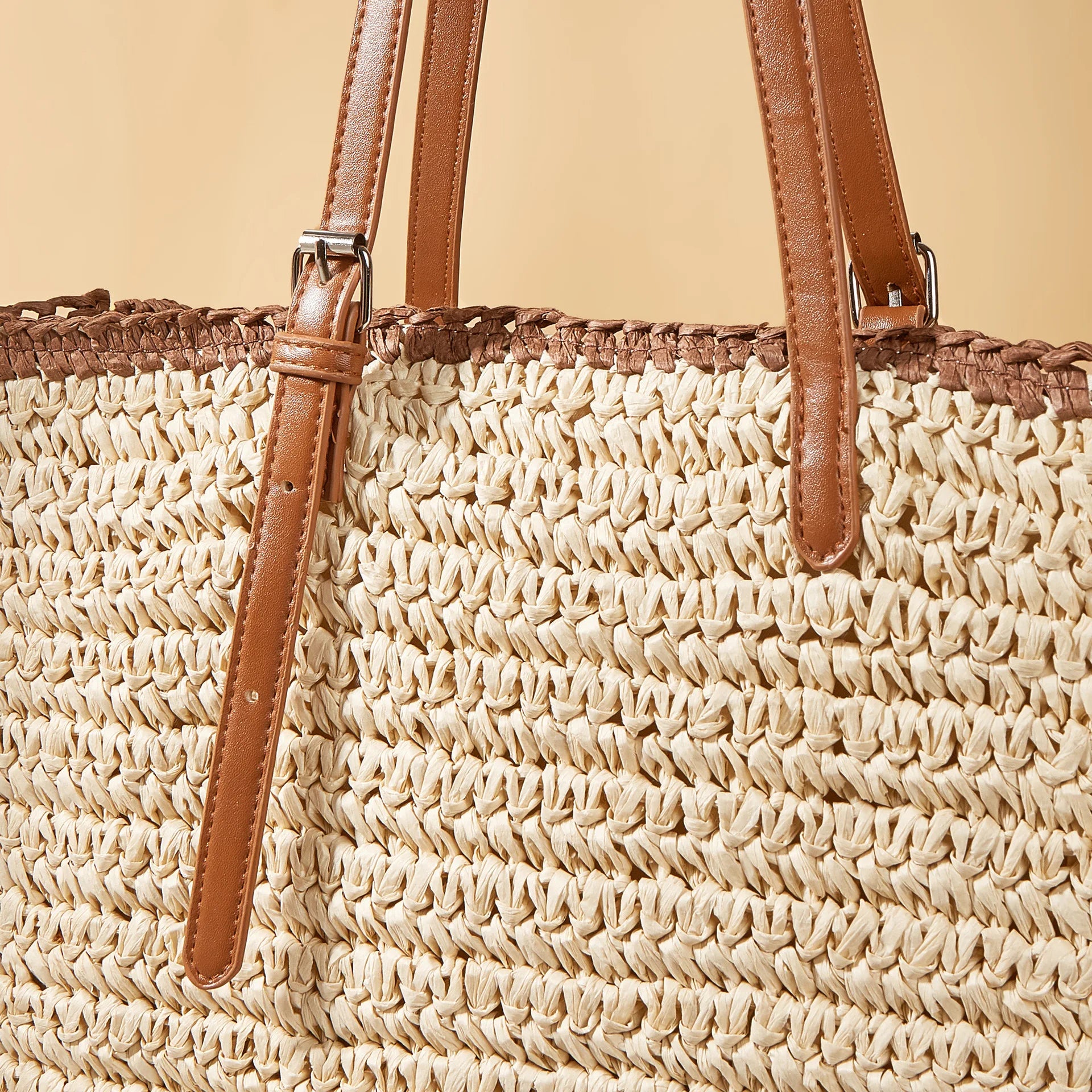 Straw Women Shoulder Bag Paper Woven Lady Handbags Summer Beach Bag