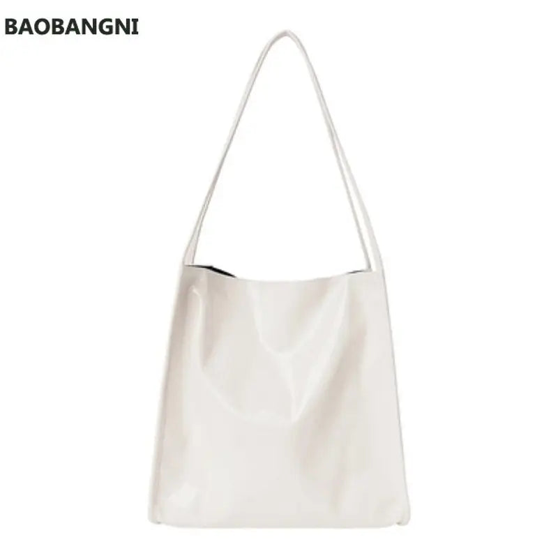 Vintage Patent Leather Shoulder Bag Women
