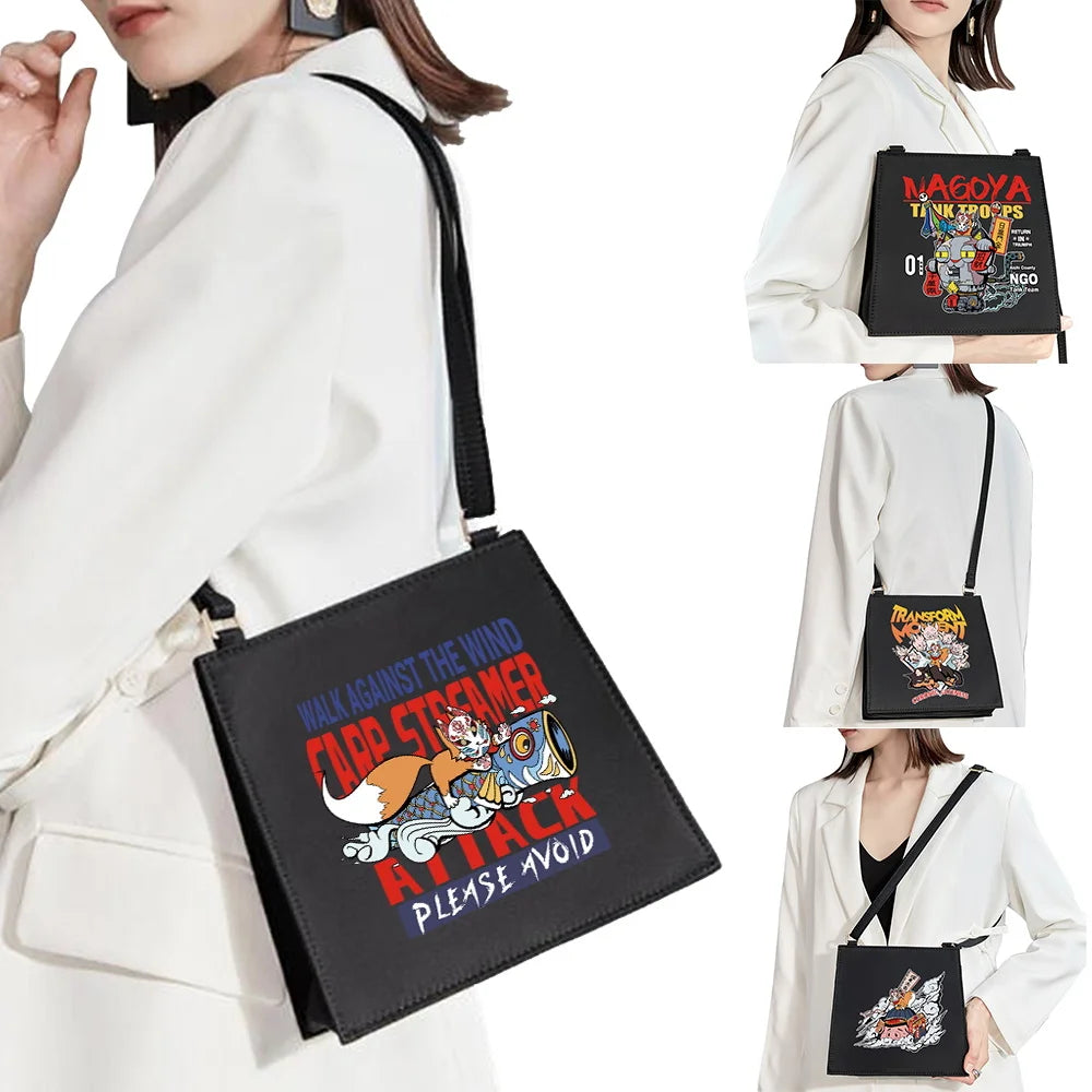 Anime Mask Pattern Party Ladies Square Mobile Phone Bag