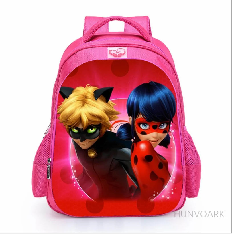 Pink Girl Backpack Cartoon Schoolbag with Lightening Schoolgirl