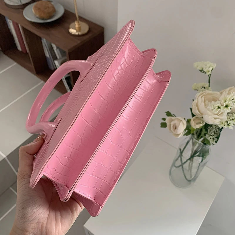 Pink Small Square Women Clutch Purse Handbags Ladies Messenger Bag