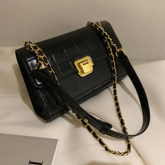 High-Plaid PU Crossbody Bag Chain Shoulder Flap Handbag
